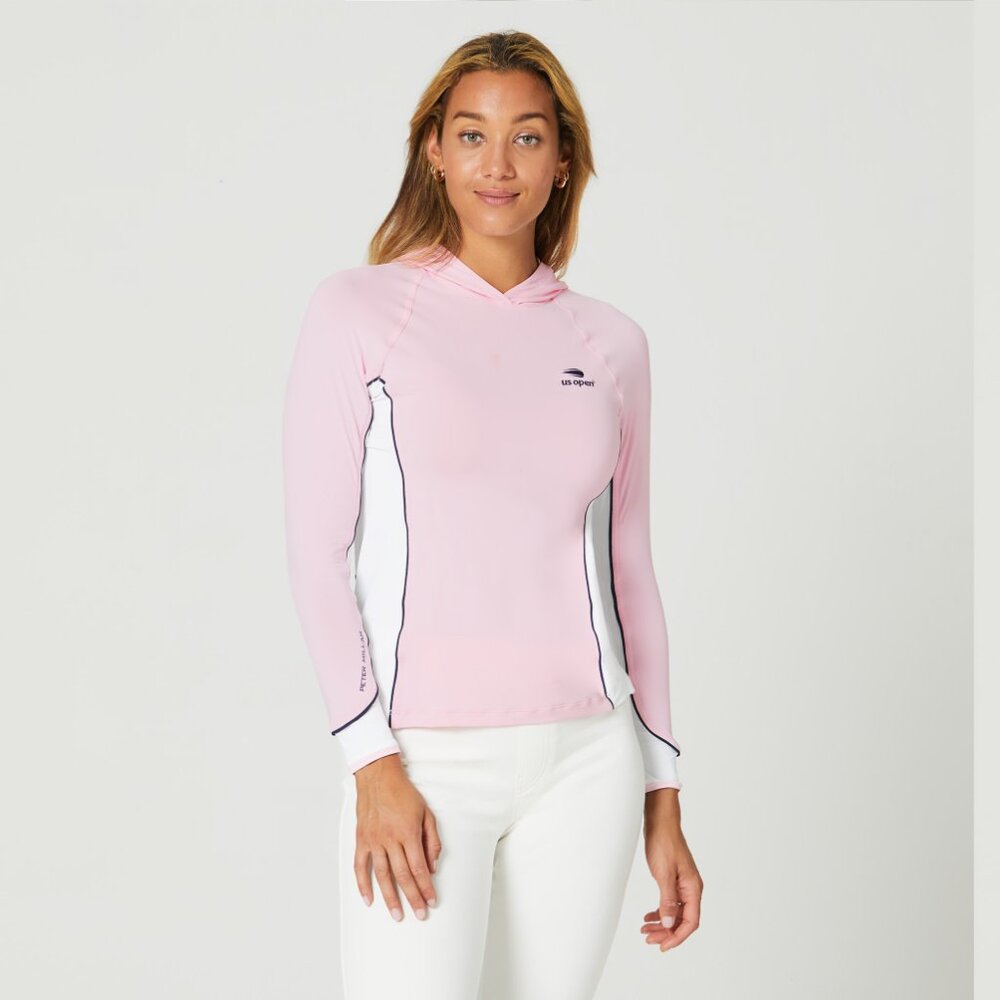 US OPEN Women's Peter Millar Hooded Long Sleeve Size S In Pink